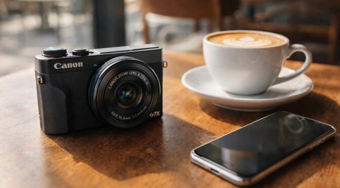 台中二手相機店收購 Canon Vlog 相機 / Selling used Canon Vlog camera at a Taichung store lifestyle shot.